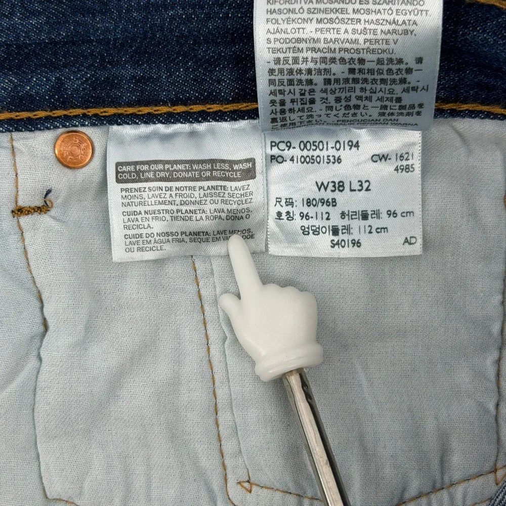 Levi's 501 Original Fit Jeans Mens 38x32 Blue Medium Wash Button Fly Straight